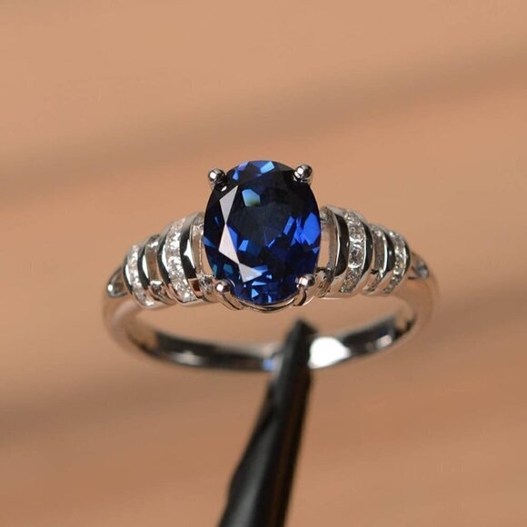 💝 Refine Oval Pure Zircon Romantic Silver Elegant Rings for Women, PD353 - Picture 1 of 4